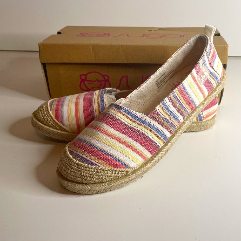 Sugar Mulit-Color Fabric Espadrille-Like Flats